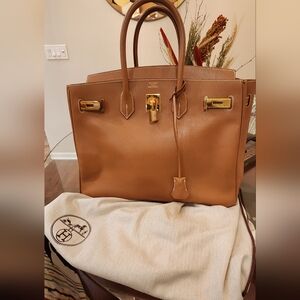 💯 Authentic Hermes Birkin 30 courveshel gold on gold